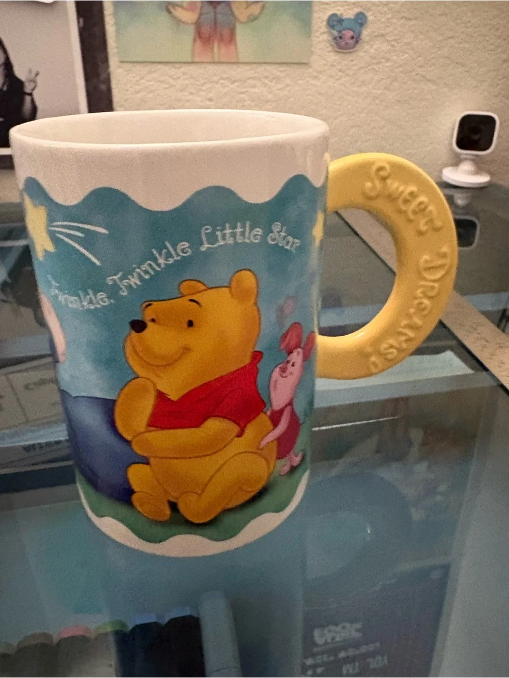 Disney Yellow Handle Tigger Ceramic Mug with Blue Artwork